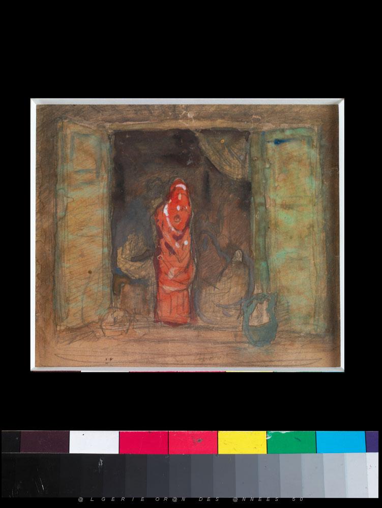 AUGUSTIN FERRANDO 1880-1957 Ferrando-020 Femme en rouge.jpg -  